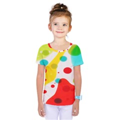 Polkadot Color Rainbow Red Blue Yellow Green Kids  One Piece Tee