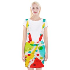 Polkadot Color Rainbow Red Blue Yellow Green Braces Suspender Skirt by Mariart