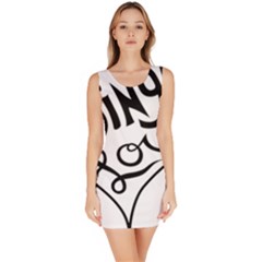 Singer Love Sign Heart Sleeveless Bodycon Dress by Mariart