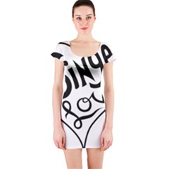 Singer Love Sign Heart Short Sleeve Bodycon Dress by Mariart