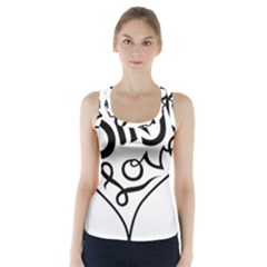 Singer Love Sign Heart Racer Back Sports Top by Mariart