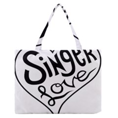 Singer Love Sign Heart Medium Zipper Tote Bag by Mariart