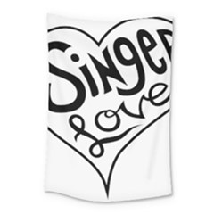 Singer Love Sign Heart Small Tapestry by Mariart