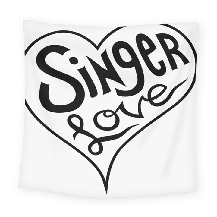 Singer Love Sign Heart Square Tapestry (Large)