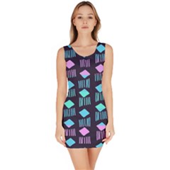 Polkadot Plaid Circle Line Pink Purple Blue Sleeveless Bodycon Dress