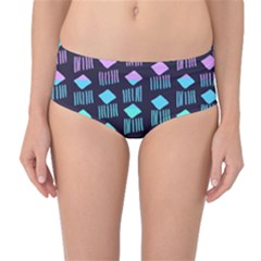 Polkadot Plaid Circle Line Pink Purple Blue Mid-waist Bikini Bottoms by Mariart