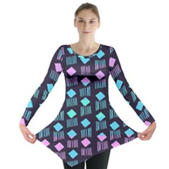 Polkadot Plaid Circle Line Pink Purple Blue Long Sleeve Tunic  by Mariart