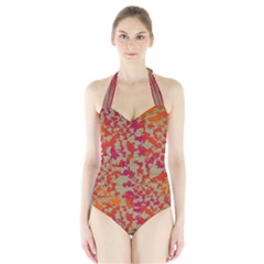 Spots            Women s Halter One Piece Swimsuit by LalyLauraFLM