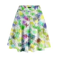 Paint On A White Background             High Waist Skirt by LalyLauraFLM