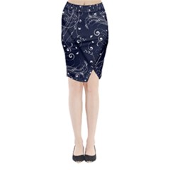 Floral Design Midi Wrap Pencil Skirt by ValentinaDesign