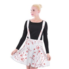 Floral Design Suspender Skater Skirt