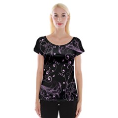 Floral Design Women s Cap Sleeve Top by ValentinaDesign