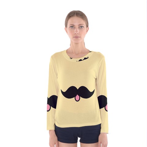 Mustache Women s Long Sleeve Tee by Nexatart