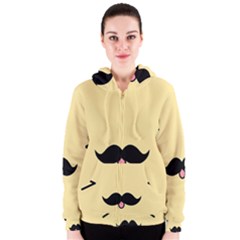 Mustache Women s Zipper Hoodie by Nexatart