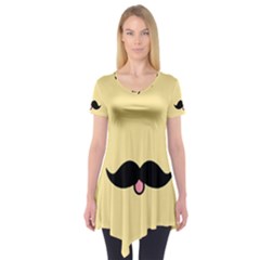 Mustache Short Sleeve Tunic  by Nexatart