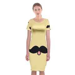 Mustache Classic Short Sleeve Midi Dress by Nexatart