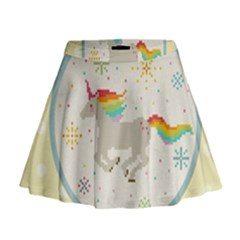 Unicorn Pattern Mini Flare Skirt by Nexatart