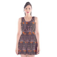 Bears Pattern Scoop Neck Skater Dress by Nexatart