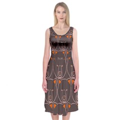 Bears Pattern Midi Sleeveless Dress by Nexatart