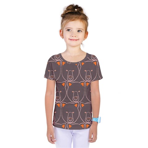 Bears Pattern Kids  One Piece Tee by Nexatart