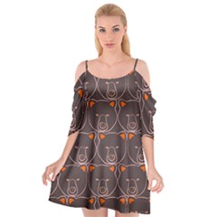 Bears Pattern Cutout Spaghetti Strap Chiffon Dress