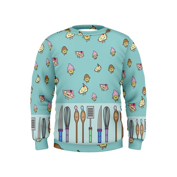 Kawaii Kitchen Border Kids  Sweatshirt