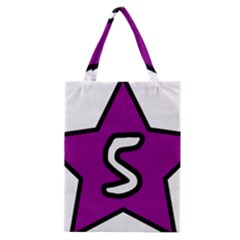 Star Five Purple White Classic Tote Bag by Mariart