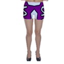 Star Five Purple White Skinny Shorts View1