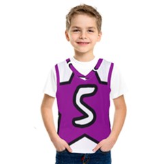 Star Five Purple White Kids  Sportswear by Mariart