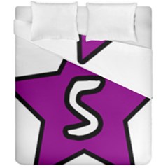 Star Five Purple White Duvet Cover Double Side (california King Size) by Mariart