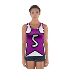 Star Five Purple White Women s Sport Tank Top  by Mariart