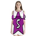 Star Five Purple White Shoulder Cutout Velvet  One Piece View1