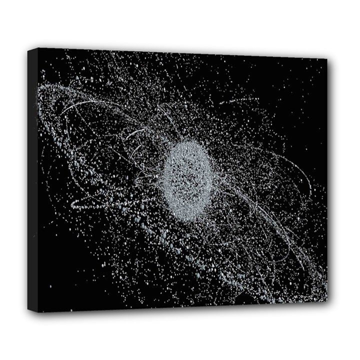 Space X Circle Line Black Deluxe Canvas 24  x 20  