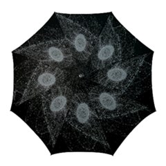 Space X Circle Line Black Golf Umbrellas by Mariart