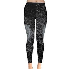 Space X Circle Line Black Leggings  by Mariart