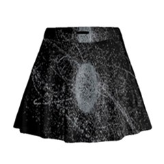 Space X Circle Line Black Mini Flare Skirt