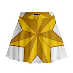 Star Yellow Blue Mini Flare Skirt