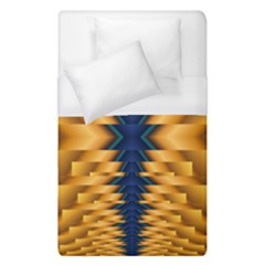 Plaid Blue Gold Wave Chevron Duvet Cover (single Size) by Mariart