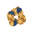 Plaid Blue Gold Wave Chevron Velvet Scrunchie View1