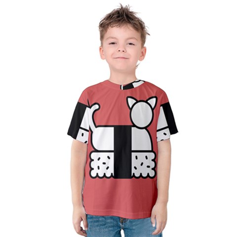 Sushi Cat Japanese Food Kids  Cotton Tee by Mariart