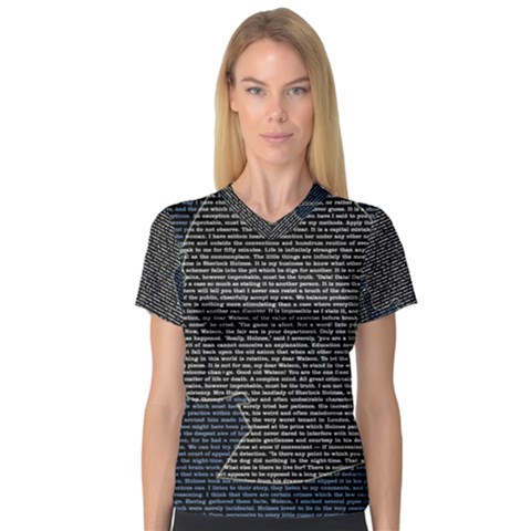 Sherlock Quotes Women s V-neck Sport Mesh Tee by Mariart