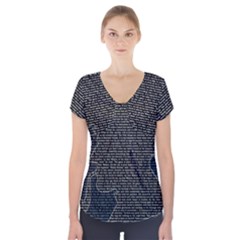 Sherlock Quotes Short Sleeve Front Detail Top by Mariart