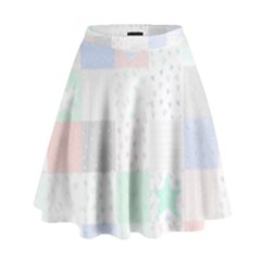 Sweet Dreams Rag Quilt High Waist Skirt by Mariart