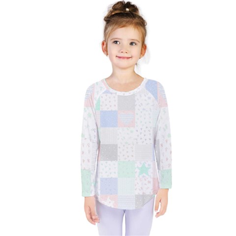 Sweet Dreams Rag Quilt Kids  Long Sleeve Tee by Mariart