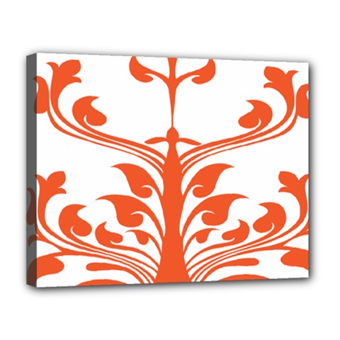 Tree Leaf Flower Orange Sexy Star Canvas 14  X 11  by Mariart