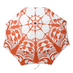 Tree Leaf Flower Orange Sexy Star Folding Umbrellas by Mariart