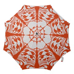 Tree Leaf Flower Orange Sexy Star Hook Handle Umbrellas (small) by Mariart