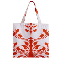 Tree Leaf Flower Orange Sexy Star Zipper Grocery Tote Bag by Mariart