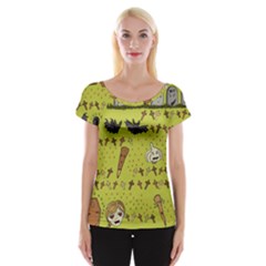 Horror Vampire Kawaii Women s Cap Sleeve Top by Nexatart