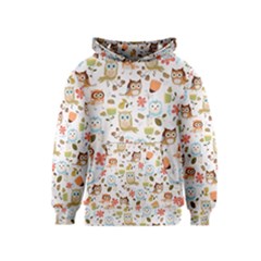 Cute Owl Kids  Pullover Hoodie by Nexatart